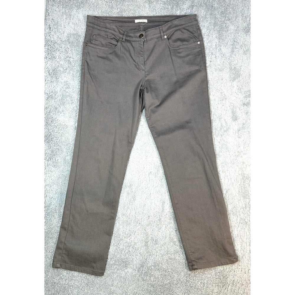 Eileen Fisher Organic Straight leg Ankle jeans M Gray cropped stretch denim